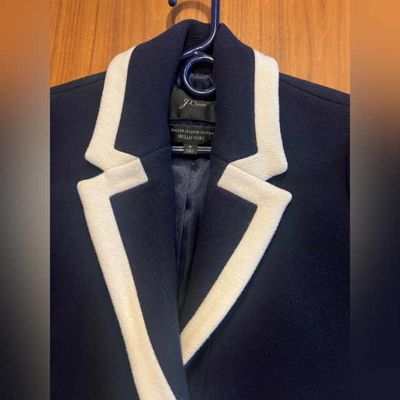 J.Crew Midnight Blue and White Wool Blend Coat, size 6, as seen on Meghan Markle - Picture 4 of 10